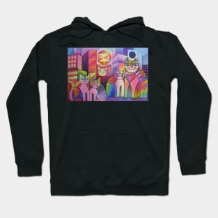 Rainbow City Cats Hoodie